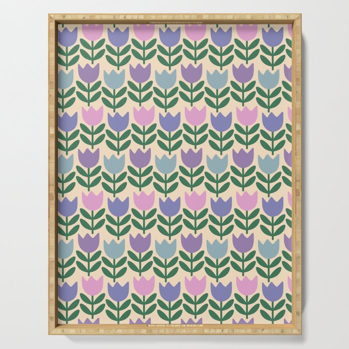 Tulip - Pastel Floral Pattern Serving Tray Gallery Image 1