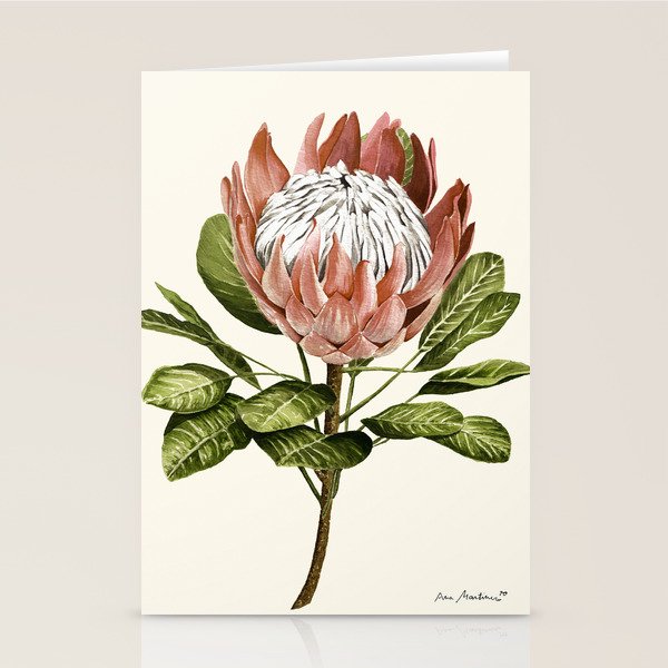 protea plant #watercolor Stationery Card Gallery Image 1