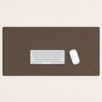 Coffee Brown Solid Color Desk Mat Gallery Image 1