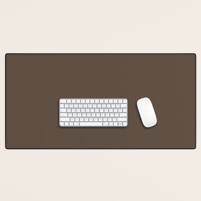 Coffee Brown Solid Color Desk Mat Gallery Image 1