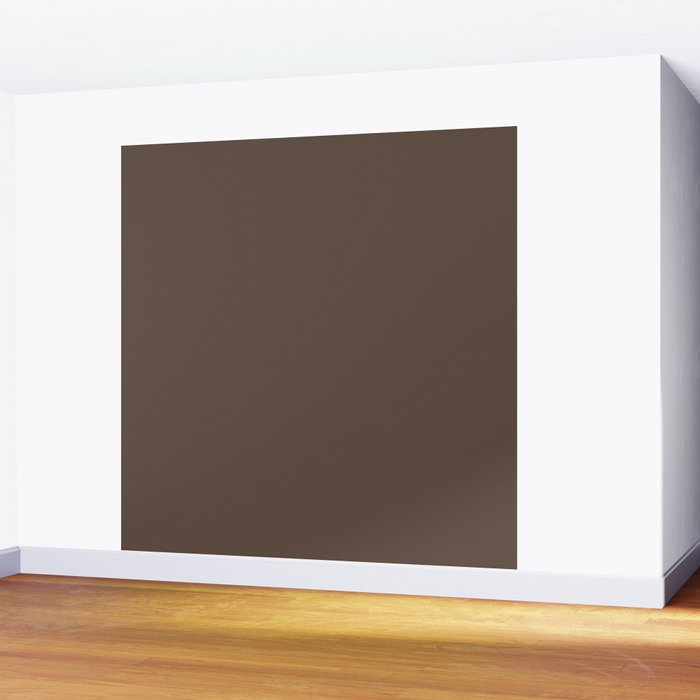 Coffee Brown Solid Color Wall Mural Gallery Image 2