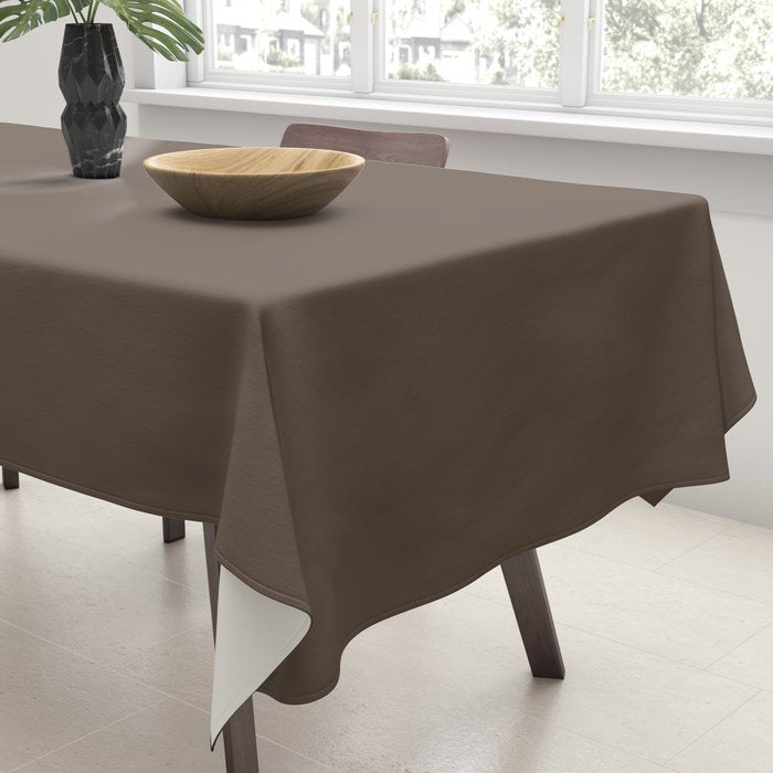 Coffee Brown Solid Color Tablecloth Gallery Image 3
