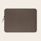 Coffee Brown Solid Color Laptop Sleeve Gallery Image 1