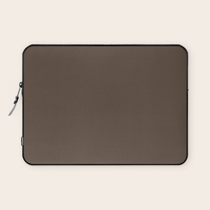 Coffee Brown Solid Color Laptop Sleeve Gallery Image 1