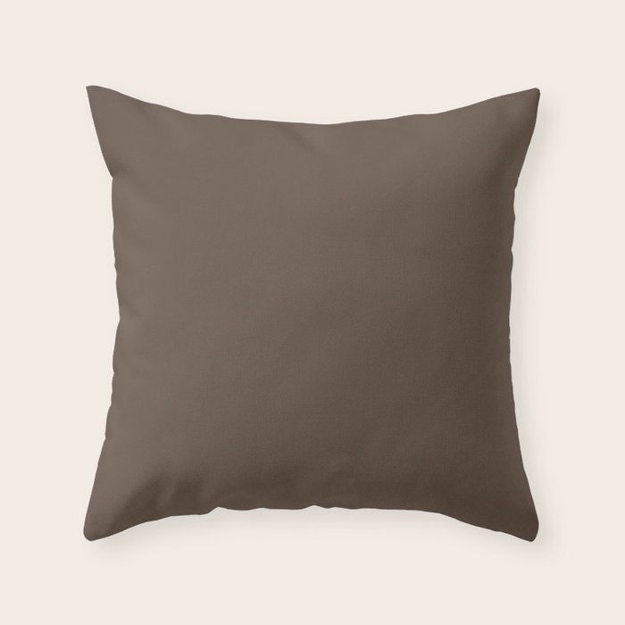 Coffee Brown Solid Color Throw Pillow Gallery Image 6