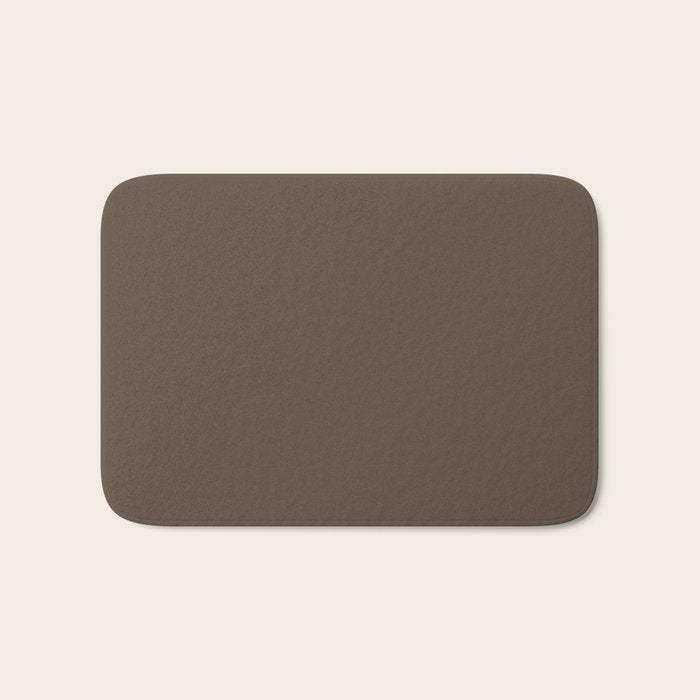 Coffee Brown Solid Color Bath Mat Gallery Image 1