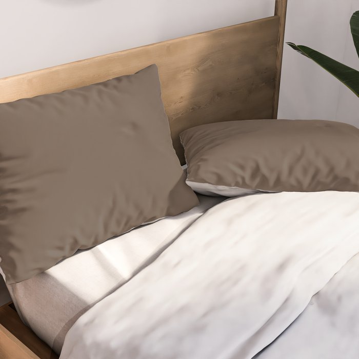 Coffee Brown Solid Color Pillow Sham Gallery Image 2