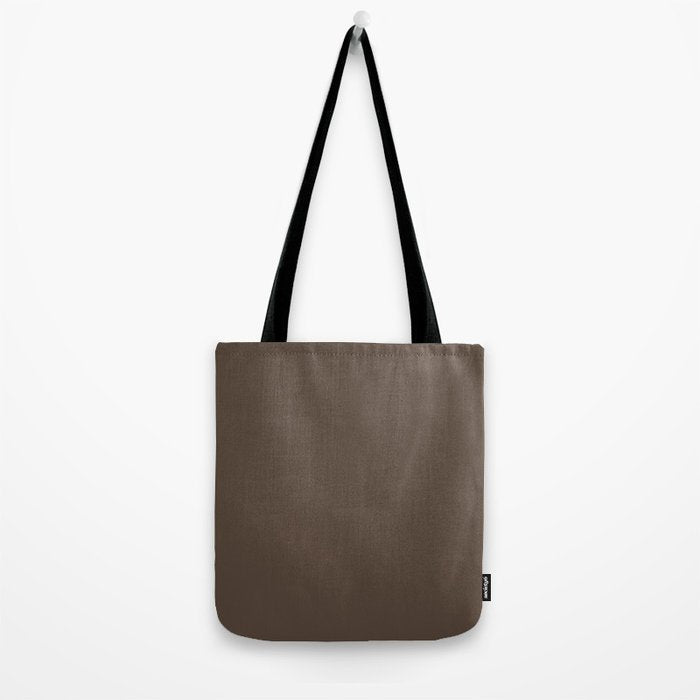 Coffee Brown Solid Color Tote Bag Gallery Image 2