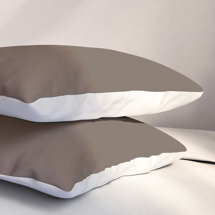 Coffee Brown Solid Color Pillow Sham Gallery Image 3
