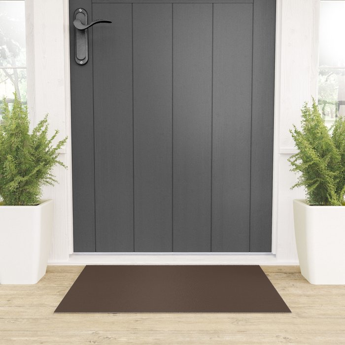 Coffee Brown Solid Color Welcome Mat Gallery Image 3