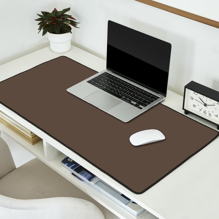 Coffee Brown Solid Color Desk Mat Gallery Image 2