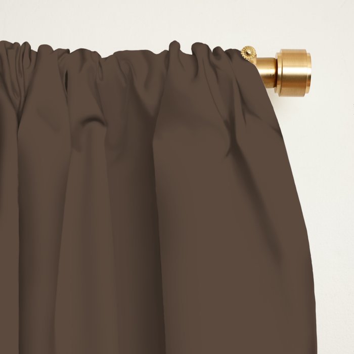 Coffee Brown Solid Color Window Curtain Gallery Image 2