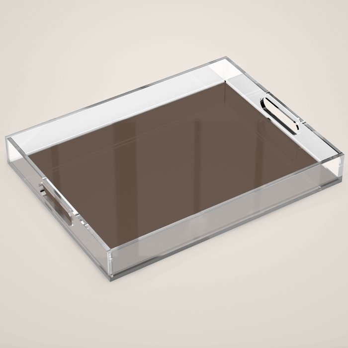 Coffee Brown Solid Color Acrylic Tray Gallery Image 1