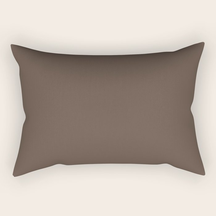 Coffee Brown Solid Color Rectangular Pillow Gallery Image 2