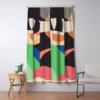 Modern Abstract Art Face 3 Window Curtain Gallery Image 5