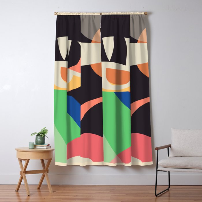 Modern Abstract Art Face 3 Window Curtain Gallery Image 5