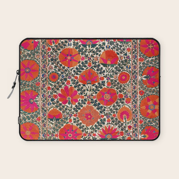 Kermina Suzani Uzbekistan Colorful Embroidery Print Laptop Sleeve Gallery Image 1