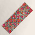 Kermina Suzani Uzbekistan Colorful Embroidery Print Yoga Mat Gallery Image 1