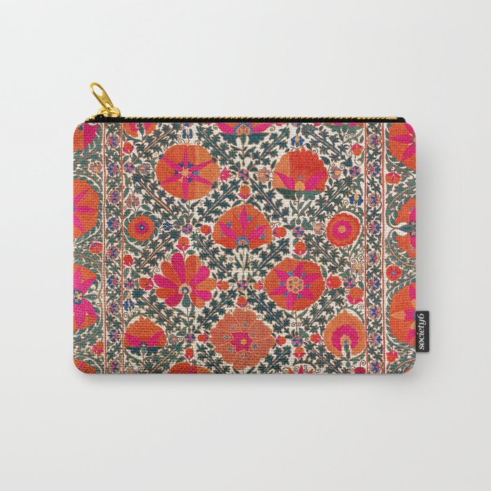 Kermina Suzani Uzbekistan Colorful Embroidery Print Carry All Pouch Gallery Image 1
