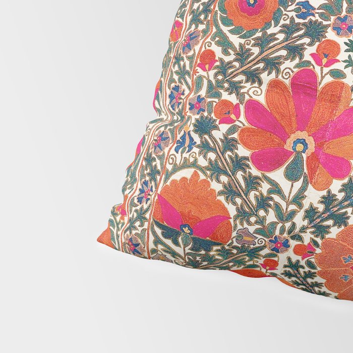 Kermina Suzani Uzbekistan Colorful Embroidery Print Pillow Sham Gallery Image 4