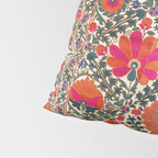 Kermina Suzani Uzbekistan Colorful Embroidery Print Pillow Sham Gallery Image 4