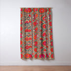 Kermina Suzani Uzbekistan Colorful Embroidery Print Window Curtain Gallery Image 3