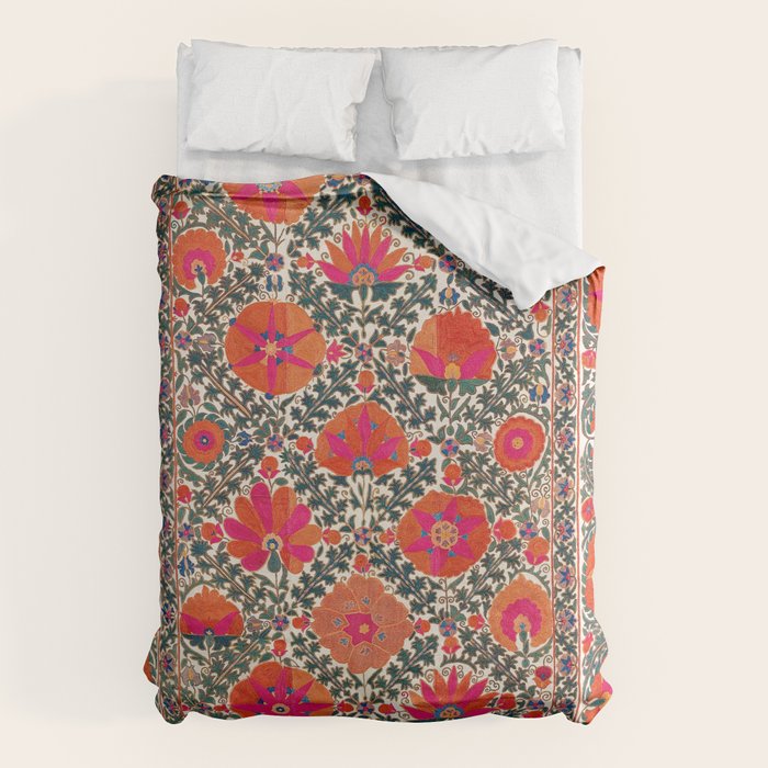 Kermina Suzani Uzbekistan Colorful Embroidery Print Duvet Cover Gallery Image 1