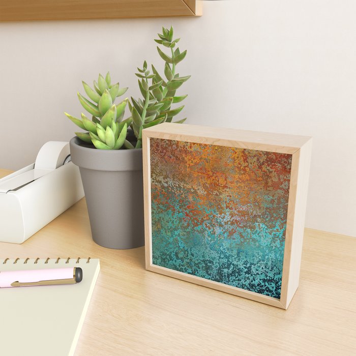 Vintage Copper and Teal Rust Mini Art Print Gallery Image 2