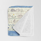 Asiatic dayflowers and rabbits Throw Blanket Gallery Image 3