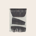 Black & White Minimalist Abstract Shapes Patterns Black Ink Painting Wall Hanging Gallery Image 1