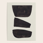 Black & White Minimalist Abstract Shapes Patterns Black Ink Painting Poster Gallery Image 4