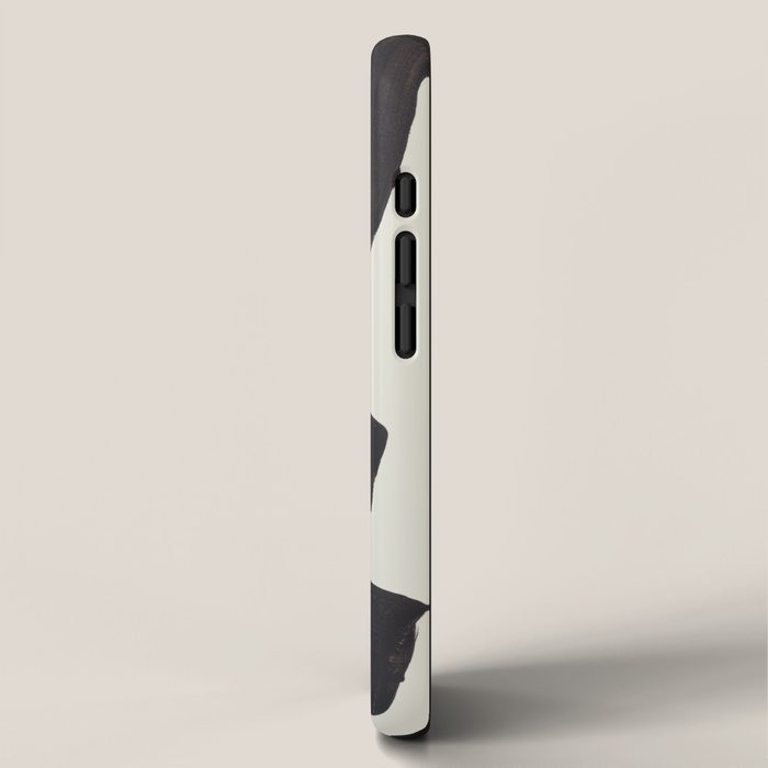 Black & White Minimalist Abstract Shapes Patterns Black Ink Painting iPhone Case Gallery Image 2