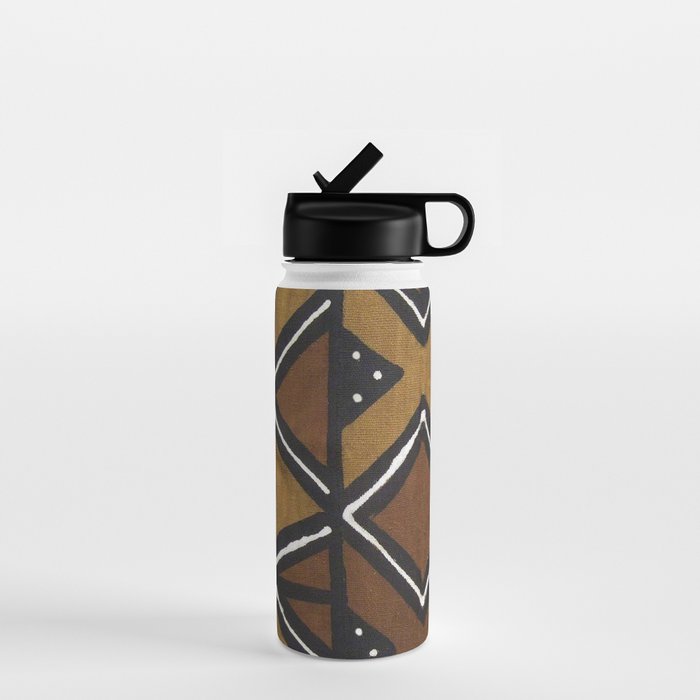 African Pattern - African Mudcloth Design Water Bottle Gallery Image 1