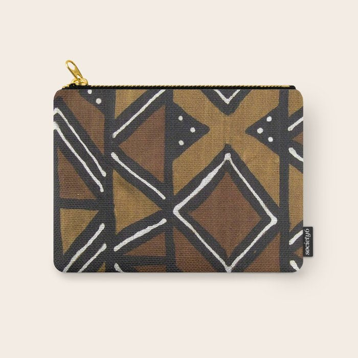 African Pattern - African Mudcloth Design Carry All Pouch Gallery Image 1