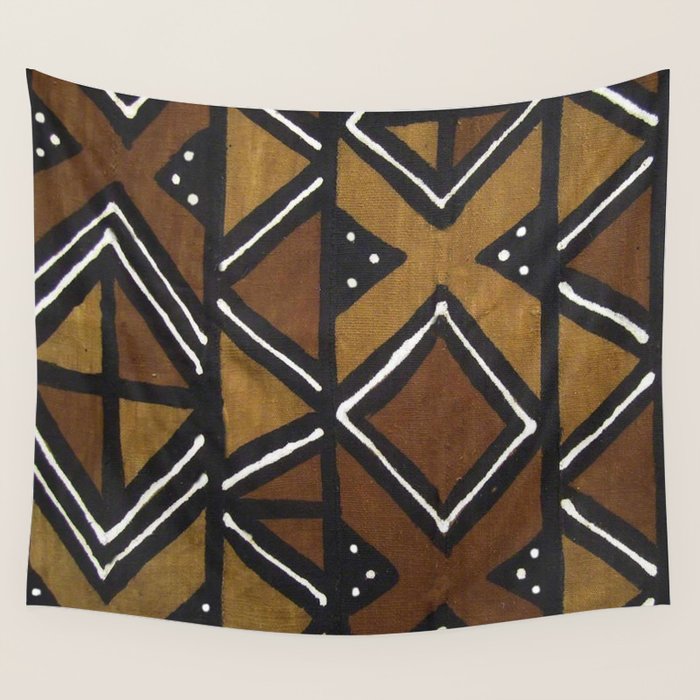 African Pattern - African Mudcloth Design Wall Tapestry Gallery Image 4