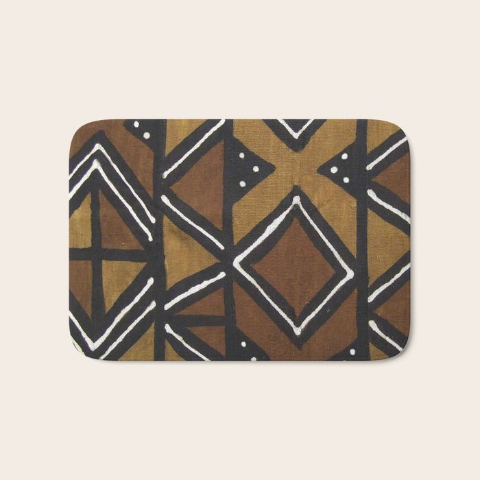 African Pattern - African Mudcloth Design Bath Mat Gallery Image 1