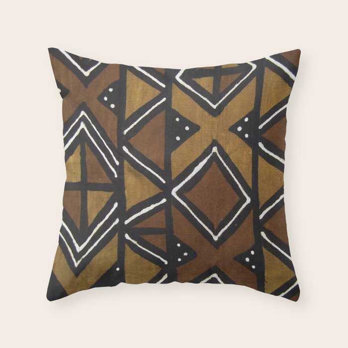 African Pattern - African Mudcloth Design Throw Pillow Gallery Image 6