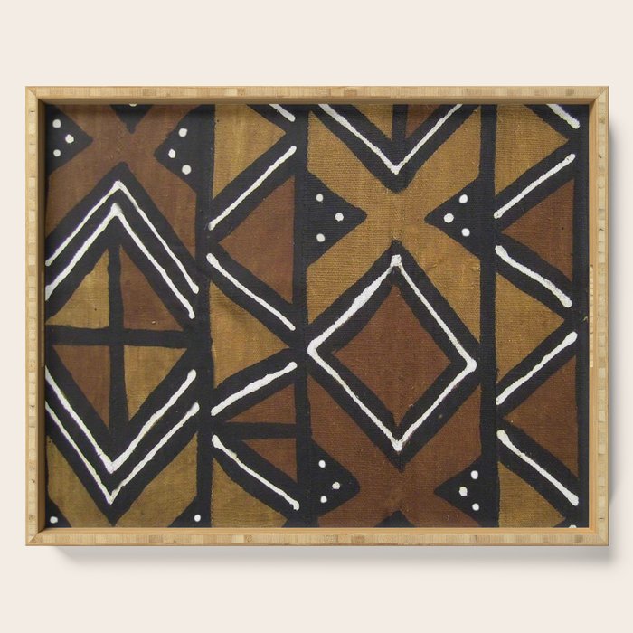 African Pattern - African Mudcloth Design Serving Tray Gallery Image 1