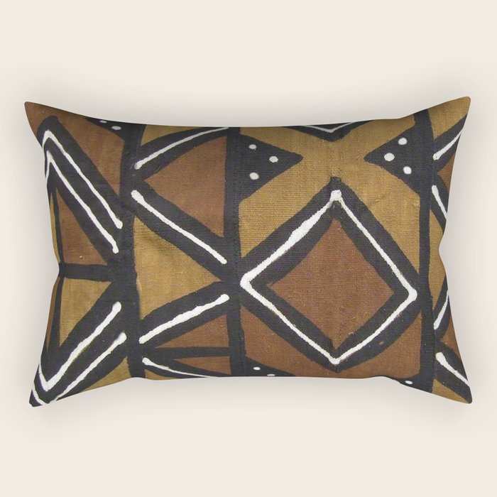 African Pattern - African Mudcloth Design Rectangular Pillow Gallery Image 1