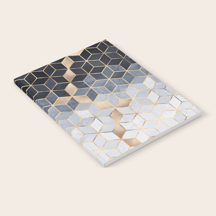 Soft Blue Gradient Cubes Notebook Gallery Image 1
