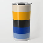 Complementary Blue & Yellow Colorful Geometric Pattern Travel Mug Gallery Image 1