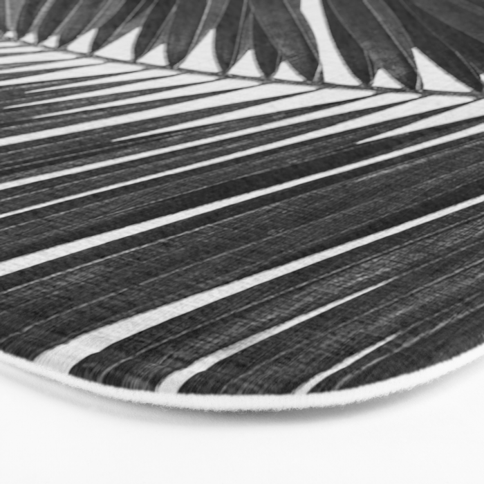 Palm Leaf Black & White I Bath Mat Gallery Image 3