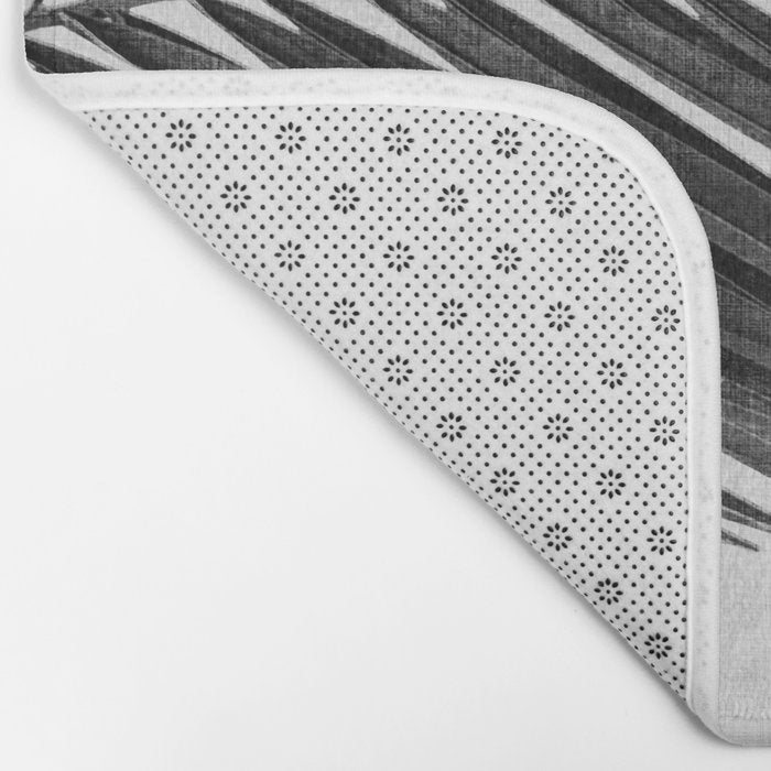 Palm Leaf Black & White I Bath Mat Gallery Image 2