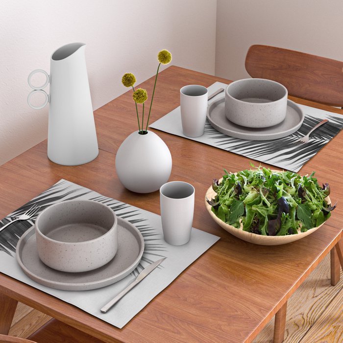 Palm Leaf Black & White I Placemat Gallery Image 2