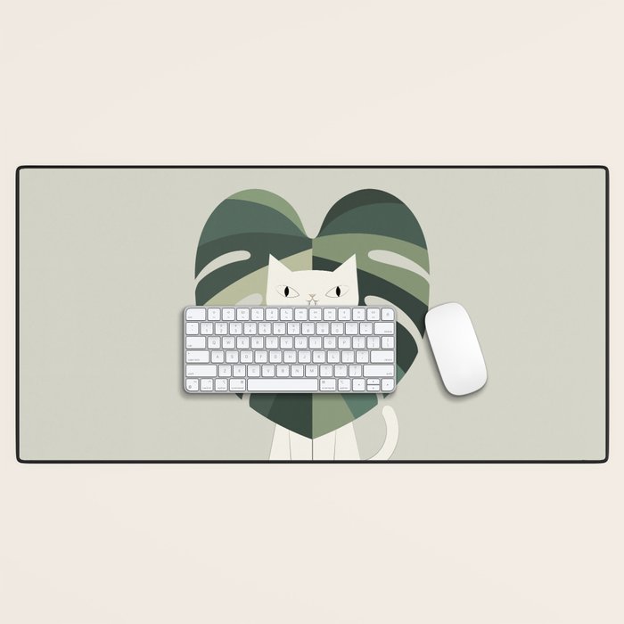 Cat an Plant 62: A Green Lion Desk Mat Gallery Image 1