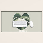 Cat an Plant 62: A Green Lion Desk Mat Gallery Image 1