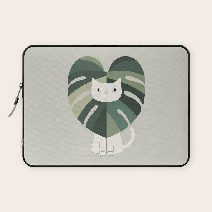 Cat an Plant 62: A Green Lion Laptop Sleeve Gallery Image 1