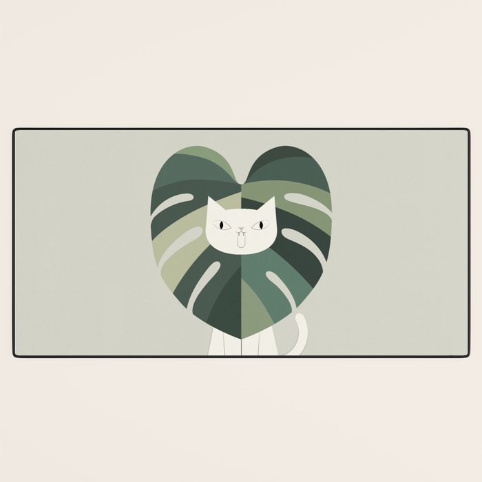 Cat an Plant 62: A Green Lion Desk Mat Gallery Image 3