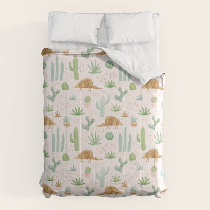 Armadillos in the Desert - Watercolor Comforter Gallery Image 6