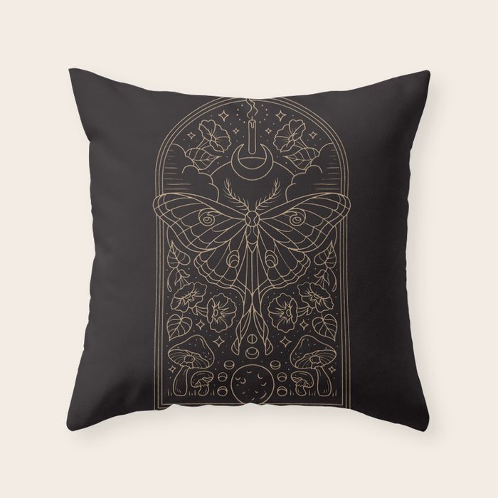 Moon Moth Throw Pillow Gallery Image 6